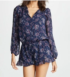 NWT $368 Joie Ruffle Romper Floral Print LS Jumper Size XS - Picture 1 of 11