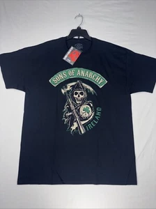 Y2K Sons of Anarchy SOA Men's XL Ireland Black T Shirt Reaper Graphic Licensed - Picture 1 of 12