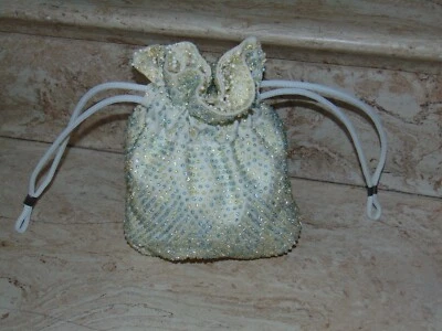 Bolsa hippie vintage Boho Mod anos 60 anos 70 bolsa com cordão frisada, reversível - Imagem 1 de 4