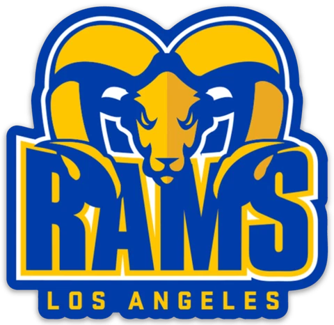 Los Angeles Rams L.A. with Ram Head Classic Logo type Die-cut MAGNET Cover