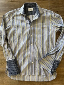 Ted Baker Button Up Men 16 Endurance Dress Shirt Flip Cuff Party Core Cruise - Picture 1 of 8