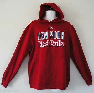 RARE~Adidas NEW YORK RED BULLS 9OZ FLEECE Hoody jersey soccer Sweat shirt Mens M - Picture 1 of 3