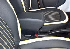 BRACCIOLO RENAULT Twingo dal 2015 in eco pelle nero-fissaggio in punti originali - Imagen 1 de 4