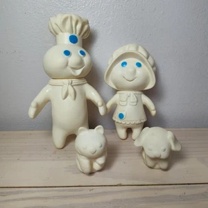 Vintage Pillsbury DoughBoy Family Set Of 4 1970’s Vinyl Dolls Cat Dog Rare - Picture 1 of 11