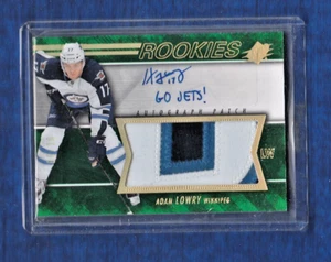 2014-15 SPx Rookies Emerald /10 Auto Patch Inscribed # 168 Adam Lowry - Foto 1 di 2