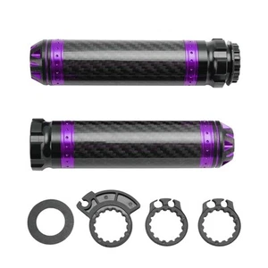 7/8"/22Mm Motorcycle Handle Bar Carcon Grips Universal Purple For Motorcycles - Picture 1 of 12