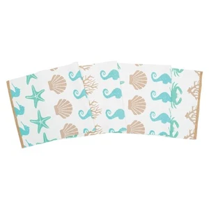 Corredor de mesa de comedor de cocina estampada caballitos de mar cangrejos estrellas de mar con cáscaras de mar - Imagen 1 de 1