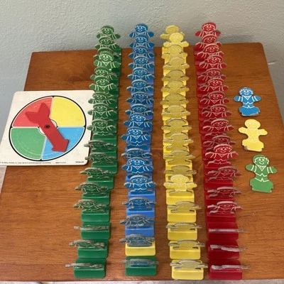 Candy Land Bingo 1978 MB Lot of Gingerbread Men Tokens Game Pieces & Spinner - Image 1 of 4