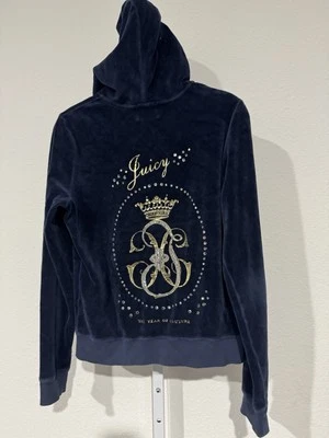 Juicy Couture Top Pantalón AZUL MARINO Lujo Terciopelo Conjunto de Chándal De Colección Y2K Talla XL Foto 1 de 4