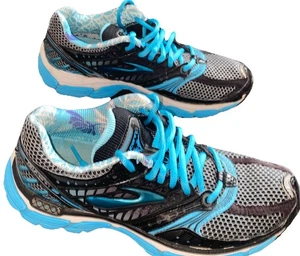 Brooks Womens Sneakers Ghost 9 Size 8 Black Blue Athletic Tennis Shoes Comfort - Picture 1 of 11