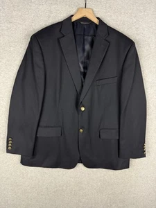 Haggar Blazer Mens 46S Navy Blue Classic Fit Dress Coat Two Button Jacket Lined - Picture 1 of 9