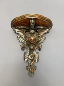 Antique 19th Century Carved Oak Corbel Wall Bracket Gothic Mythical Beast Dragon - Picture 1 of 15