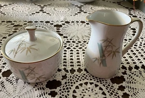 Noritake Bambus Orientalisch bedeckt Zuckerdose und Milchkännchen Set - Bild 1 von 7