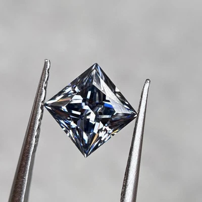 1PCS 5x5mm-12x12mm Princess Gray Fancy Color Loose Moissanite GRA Certificate - Image 1 of 4