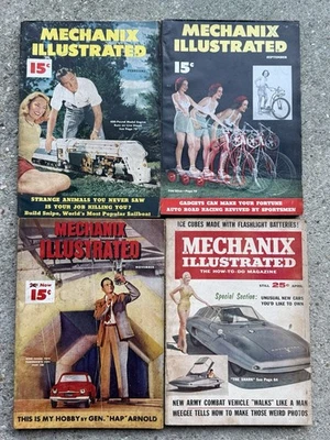 Vintage Mechanix Illustrated Magazine Lot Of 4 - 1947 - 1962 Foto 1 de 4