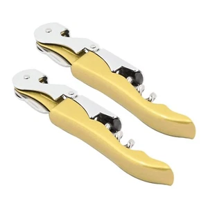 2PCS Stainless Corkscrew Double Hinge Waiters Wine Bottle Opener #305 - Picture 1 of 6