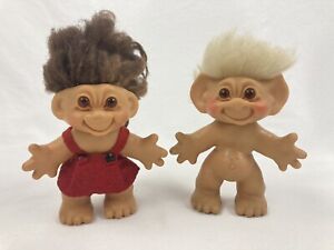 Set of 2 Vintage Thomas Dam Troll Dolls