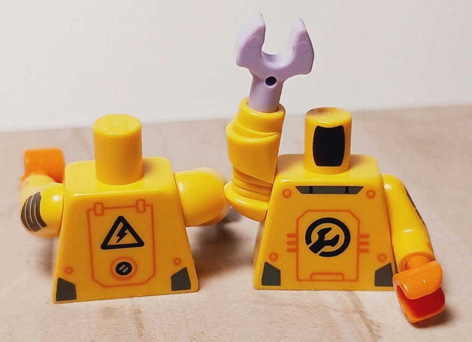 New LEGO Electrician Mechanical Arm Torso Robot Build Orange Mechanic Electric - Image 1 of 1