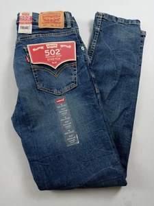 Levis 502 Jeans Boys Size 27x27 Taper Fit Stretch Blue Denim - Picture 1 of 9
