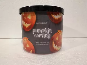 Pumpkin Carving Goose Creek 3 Wick 411g Candle Limited Edition RARE - Picture 1 of 3