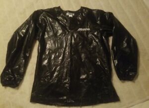LOT 20 Vintage Mizuno Polyurethane wet look pvc pullover baseball Jackets Black