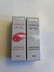 Aldi Lacura Luminous Lip Oil Cherry And Clear 2x 10ml New - Picture 1 of 2