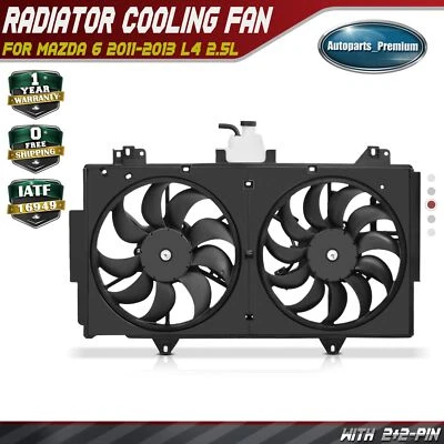 Nuevo ventilador de radiador doble con montaje de cubierta para Mazda 6 2011 2012 2013 L4 2,5 L Foto 1 de 4
