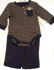 0-3 Monate Outfit 2-teilig Jungen Little Wonders Body Abend blau braun Farbe - Bild 1 von 4