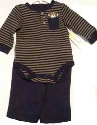 0-3 Meses Conjunto 2 Piezas Niños Little Wonders Body Noche Azul Marrón Color Foto 1 de 4