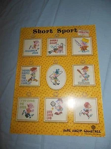 Short Sports Jane Arlyn Crabtree Original Cross Stitch Designs Vintage Patterns - Picture 1 of 1