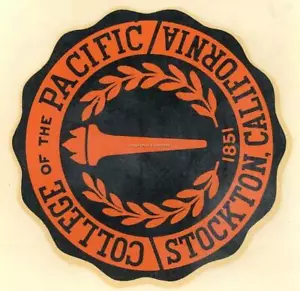 CALCOMANÍA DE VIAJE CON VENTANA DE COLECCIÓN STOCKTON COLLEGE PACIFIC 1951 SOUVENIR CALIFERIA - Imagen 1 de 1