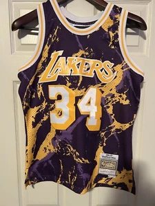 ๐ฏ % Authentic Mens M ๐ Mitchell & Ness Swingman Lakers #34 Shaquille O'Neal - Picture 1 of 5
