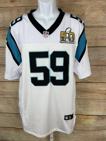 NFL Carolina Panthers Luke Kuechly #59 Sz 44  Medium White Nike On Field Jersey Cover