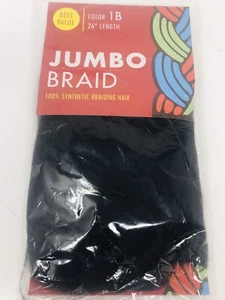 Best Value Jumbo Braid Synthetic Braiding Hair Extension 26” Color 1B - Picture 1 of 3