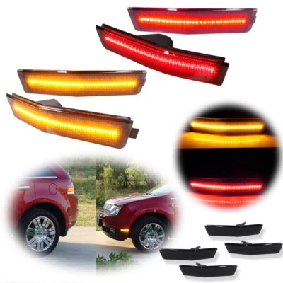 Smoked Black Lens LED Side Marker Lights Fits Lincoln MKX 07-10 Front & Rear Set - Image 1 of 4