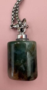 Parfüm-Anhänger Edelstein Achat 3 x 1,9 cm Halskette Unisex Ätherische Öle - Bild 1 von 10