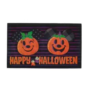 Disney Store Happy Halloween Mickey And Minnie Mouse Pumpkin Doormat - Picture 1 of 2