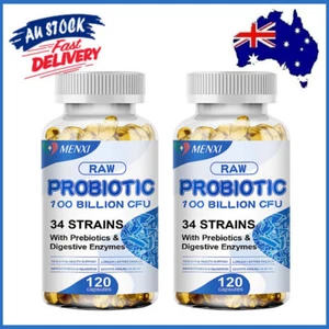 2 Bottles Probiotics Digestive Enzymes 100 Billion CFU Potency Immune Health - Picture 1 of 10