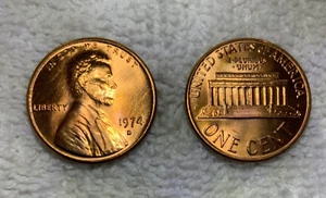 Beautiful Uncirculated Mint Rare Errors RD 1974 D Lincoln Memorial Penny 1 Cent - Picture 1 of 8