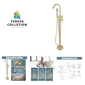 Floor Mount Bathtub Faucet Freestanding Tub Filler Standing High Flow Shower ... - Picture 1 of 9