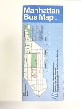 MTA NYC Manhattan Bus Map 1991 Vintage Fold-Out Pocket 3.75 in L x 8.5 in W