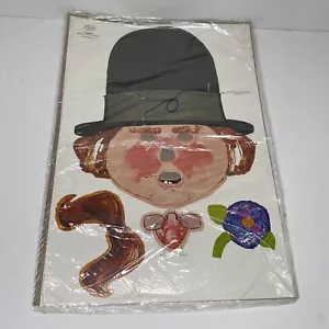 Vintage New Clown Cardboard Mask Kit Halloween 1979 Current Die Cut Old Stock - Picture 1 of 6