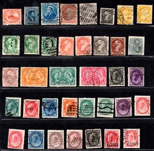 CANADA 1859-1902 COLLECTION OF 30 STAMPS, MOSTLY QUEEN VICTORIA SOUND COPIES - Picture 1 of 2