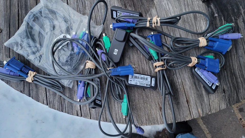 QTY: 10 - HP 396632-001 286597-001 KVM Interface Console Cable Cat 5 RJ45 to VGA - Image 1 of 1