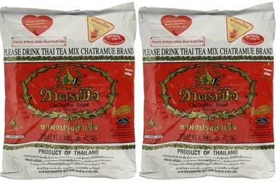 Mezcla de té helado tailandés ChaTraMue 400 g sabor original paquete de 2 bolsas Foto 1 de 4