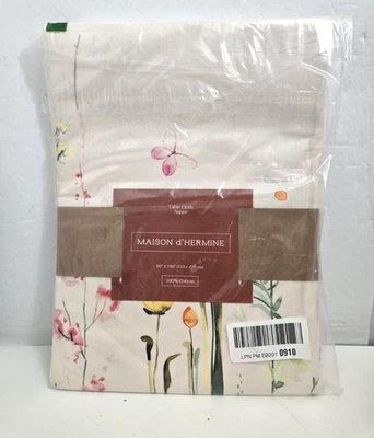 Maison d' Hermine Tablecloth 100% Cotton 60" x 108" Botanical Fresh Flowers - Image 1 of 4