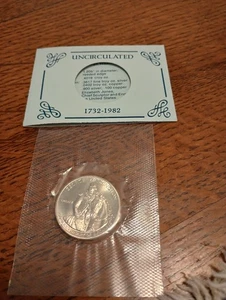 1982 D Unc, Sealed George Washington Silver Half Dollar 250th Anniv Birthday - Picture 1 of 5