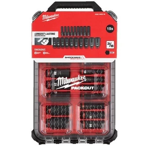 Milwaukee 4932480946 19-teiliges 3/8" Packout Shockwave Schlagschrauber Steckschlüsselsatz - Bild 1 von 3