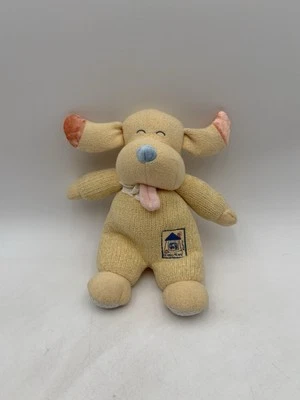Carters желтый щенок собаки плюшевый Emu Namae собирается домой Baby погремушка вязаный винтажный 2000 - Изображение 1 из 4