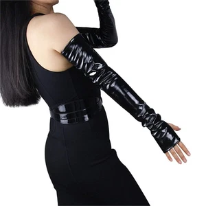 Guantes largos de cuero sin dedos DooWay para mujer 24" imitación cuero PU disfraz de ópera... - Imagen 1 de 6